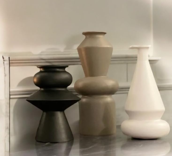 Modern Ceramic Vases Set, Geometric Decorative Vases, Minimalist Table Vase, Geometric Flower Vase, Boho Aesthetic Vases, Abstract Art Vases, Flower Vase