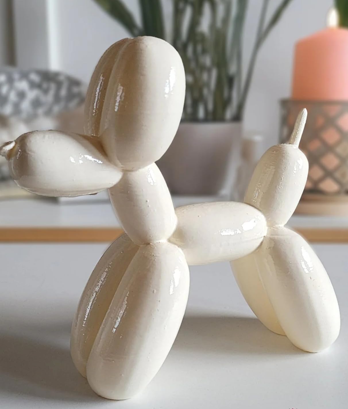 Balloon Dog Statue, Polyester Balloon Dog Figurine, Balloon Puppy Shelf Table Decor, Balloon Puppy Figurine, Balloon Animal Decor