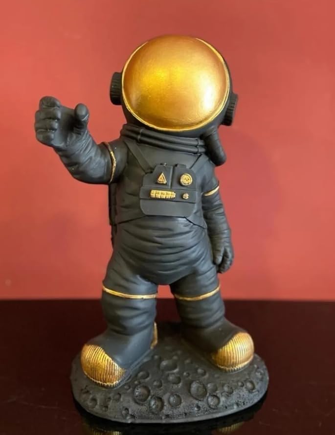 Astronaut On Moon Base, Astronaut Figurine, Space Decor Statue, Space Explorer Ornament, Moon Landing Figurine, Modern Astronaut Sculpture, Astronaut Statue