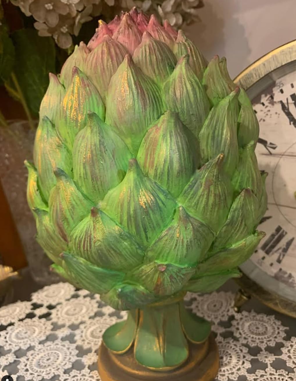 Decorative Artichoke Sculpture, Elegant Artichoke Decor, Polyester Artichoke Sculpture, Artichoke Statue, Polyester Artichoke Statue