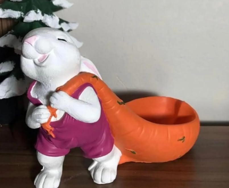Whimsical Bunny Planter Decor, Rabbit Figurine Pot, Cute Bunny Flower Pot, Farmhouse Rabbit Decor, Easter Bunny Planter, Animal Planter, Rabbit Planter Decor, Bunny Planter Statue
