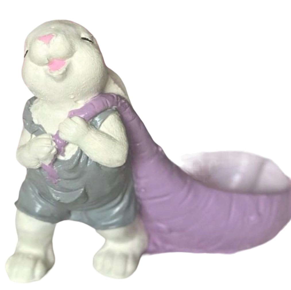 Whimsical Bunny Planter Decor, Rabbit Figurine Pot, Cute Bunny Flower Pot, Farmhouse Rabbit Decor, Easter Bunny Planter, Animal Planter, Rabbit Planter Decor, Bunny Planter Statue