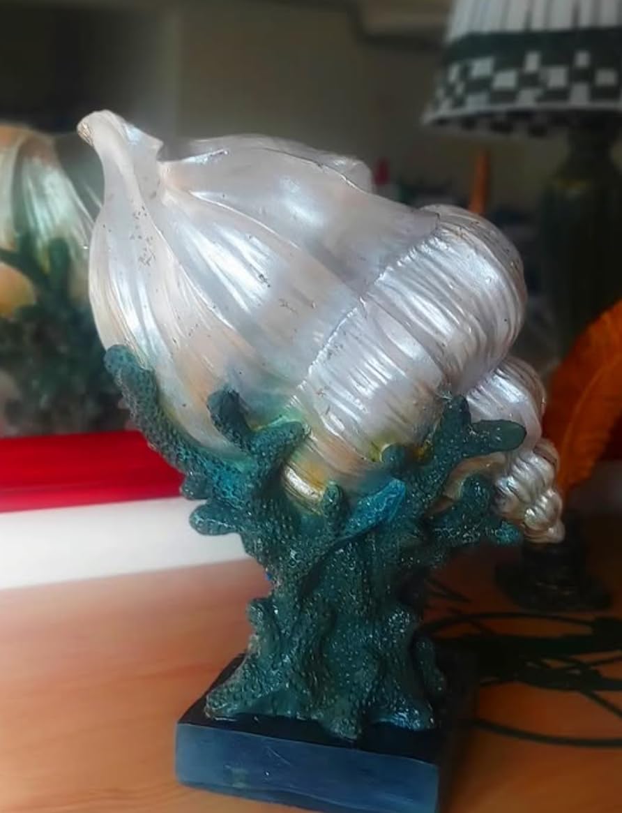 Seashell Vase with Coral Base, Seashell Flower Vase, Seashell Vase, Modern Coastal Shell Vase, Ocean Home Decor, Nautical Decor, Ocean Vase