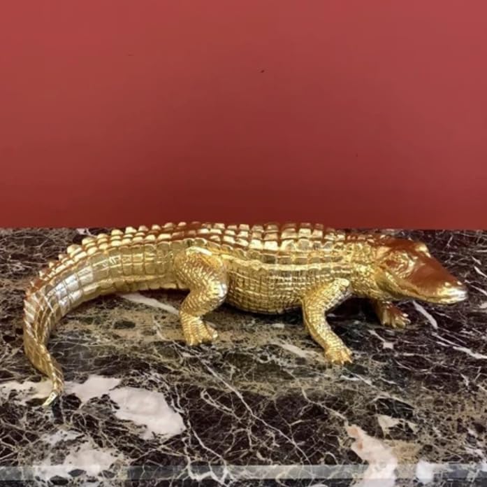 Crocodile Sculpture, Handcrafted Polyester Crocodile Decor, Polyester Crocodile Decor, Alligator Statue, Crocodile Statue for Modern Decor
