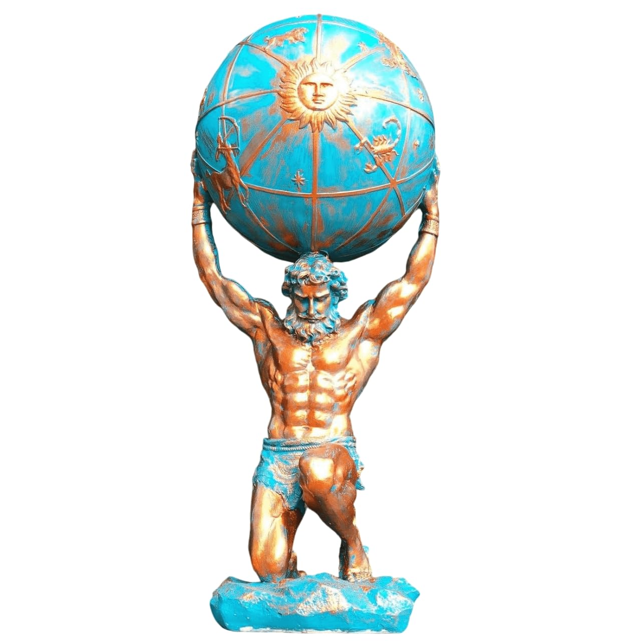 Atlas Holding the Globe Statue, Atlas Figurine, Greek Mythology Decor, Atlas Sculpture, Mythology Art Decor, Mythology Statue, Atlas Bust Decor, Atlas Statue