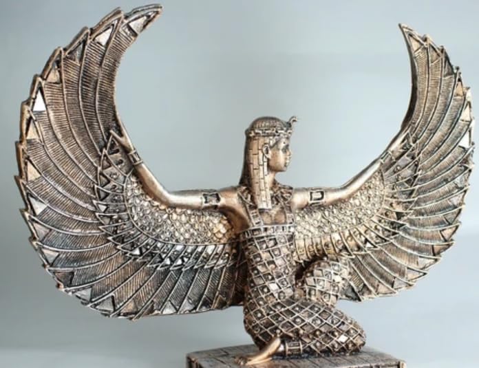 Egyptian Maat Statue with Open Wings, Ancient Egypt Maat Sculpture, Egyptian Winged Maat Figurine, Egyptian Mythology Statue of Maat, Maat Sculpture, Maat Statue, Maat Decor