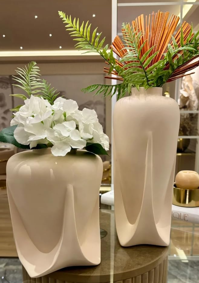 Modern Ceramic Vases Set of 2 or Single Piece, Unique Art Pottery Vase for Table or Shelf Display, Ceramic Modern Vase, Tall Modern Pottery