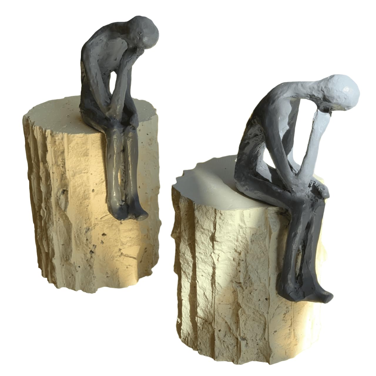 Thinker Human Sculpture Set of 2, Abstract Human Sculpture, Minimalist Human Figure Art, Modern Art Sculpture, Thinker Man Decor, Thinker Man Sculpture, Thinker Man Statue
