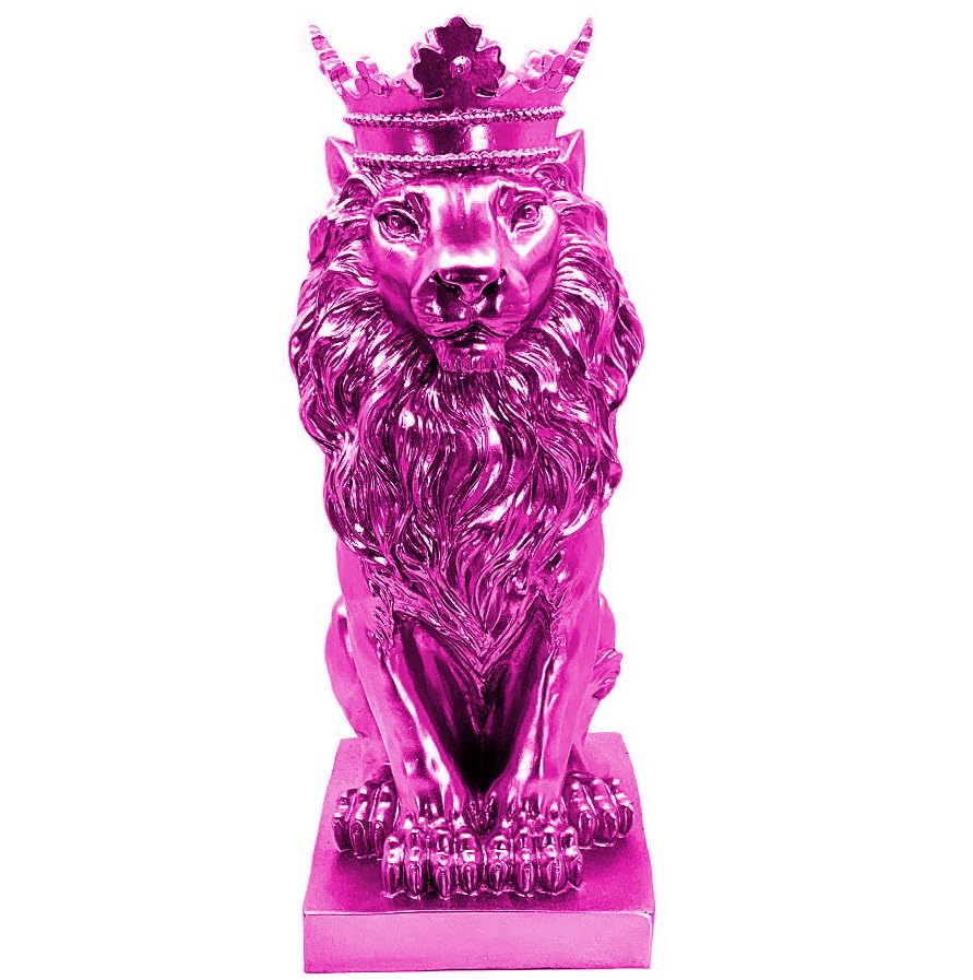 Regal Lion Statue With Crown, Crowned Lion Sculpture, Royal Jungle King Figurine, Royal Themed Home Decor, Lion Crown Figurine, Lion Crown Sculpture, Lion Crown Decor