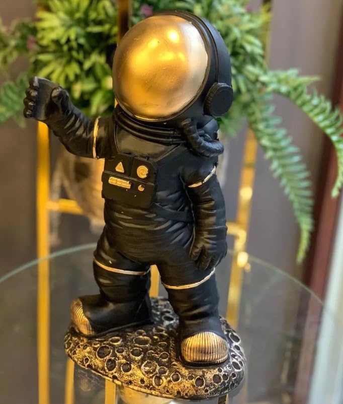 Astronaut On Moon Base, Astronaut Figurine, Space Decor Statue, Space Explorer Ornament, Moon Landing Figurine, Modern Astronaut Sculpture, Astronaut Statue