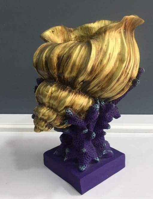 Seashell Vase with Coral Base, Seashell Flower Vase, Seashell Vase, Modern Coastal Shell Vase, Ocean Home Decor, Nautical Decor, Ocean Vase