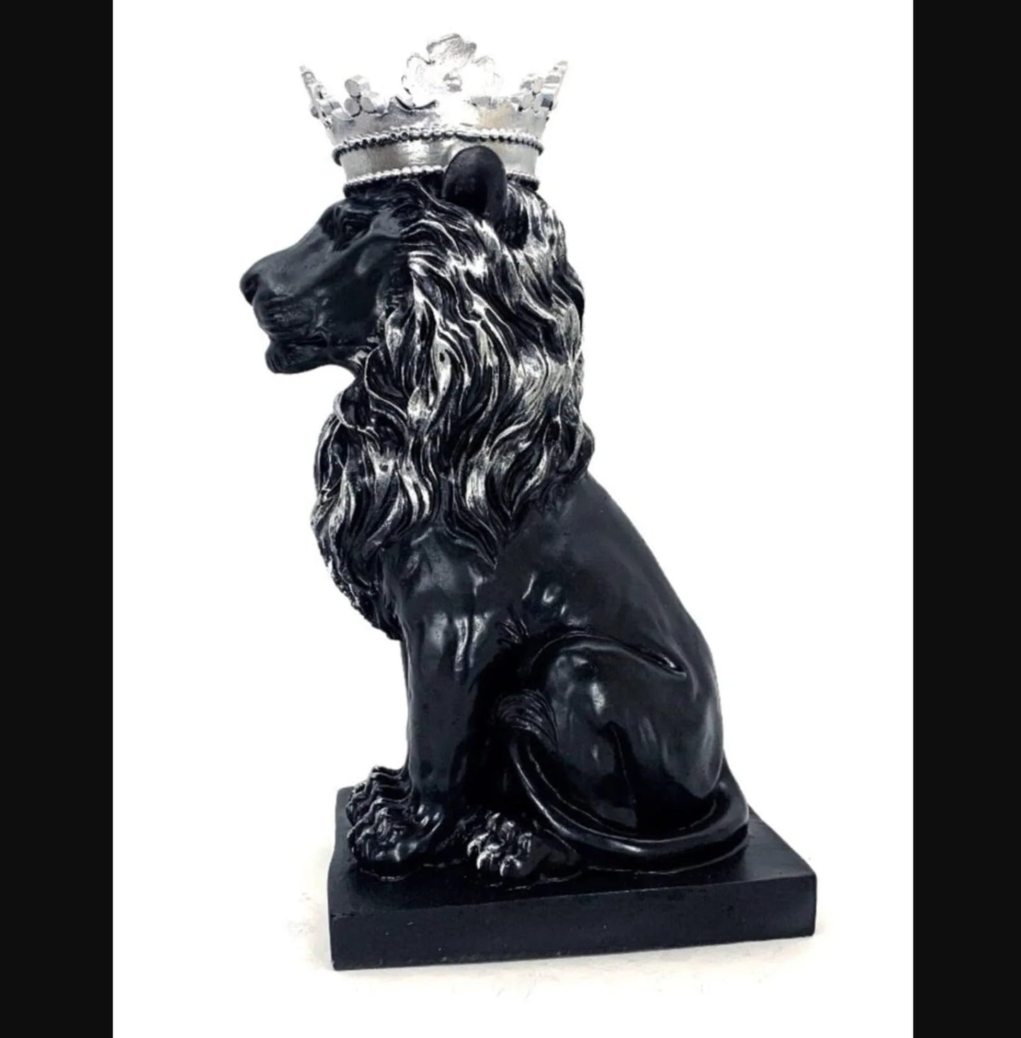Regal Lion Statue With Crown, Crowned Lion Sculpture, Royal Jungle King Figurine, Royal Themed Home Decor, Lion Crown Figurine, Lion Crown Sculpture, Lion Crown Decor