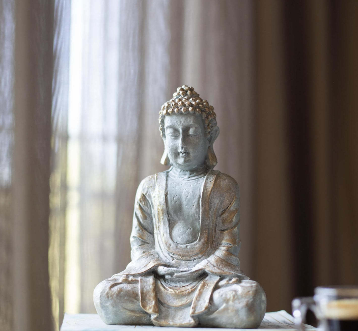 Meditating Buddha Statue, Polyester Buddha Figurine, Small Buddha Sculpture, Buddha Statue in Meditation Pose, Buddha Sculpture