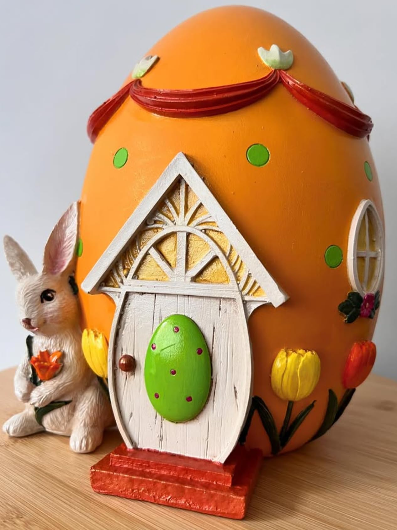 Easter Egg House Decoration, Easter Bunny Figurine, Spring Holiday Decor, Cute Bunny Home Decor, Fairy Garden Easter, Rabbit and Egg Decor, Easter Bunny Decor, Easter Rabbit Decor