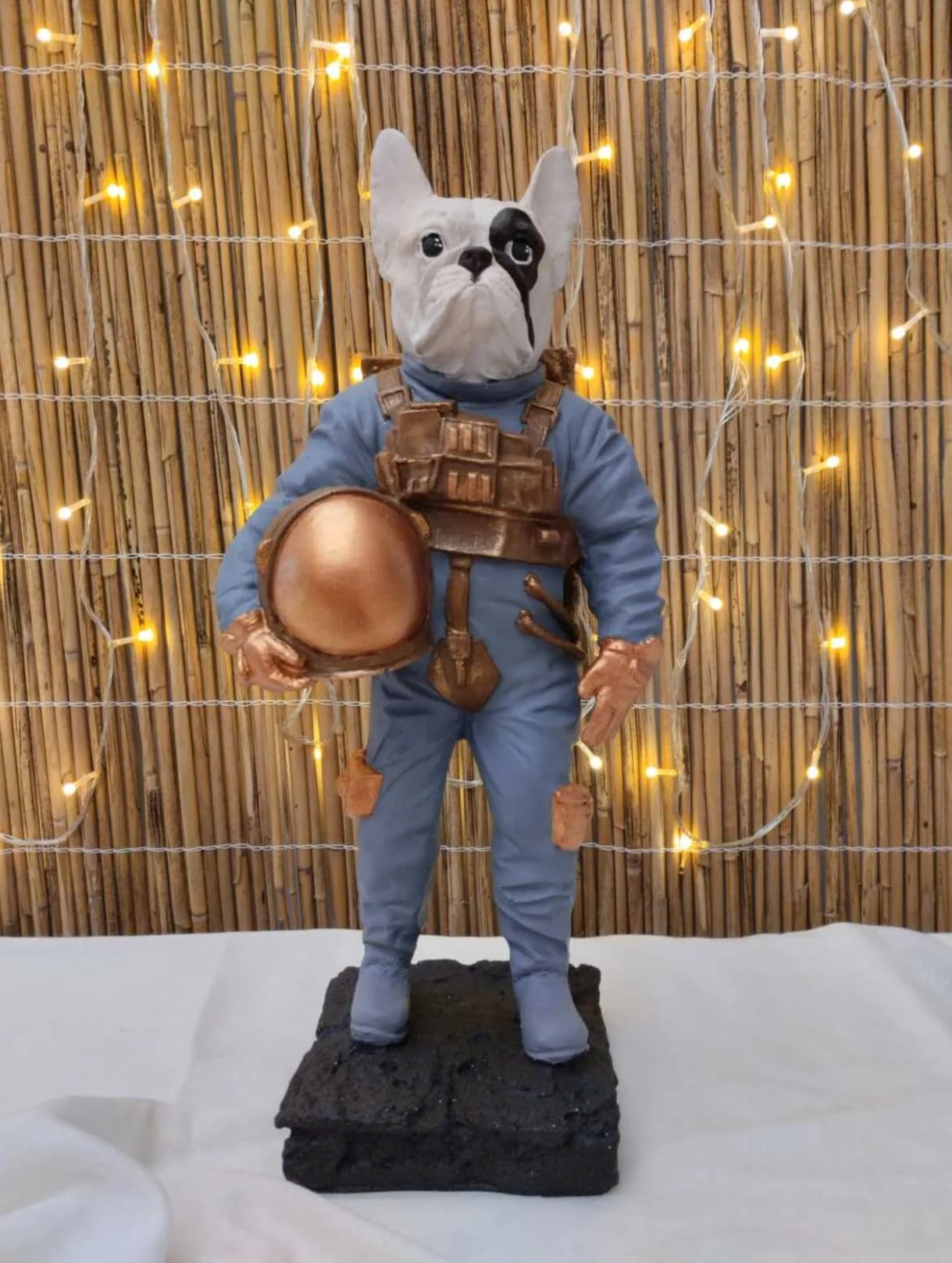 Astronaut BullDog Figurine, Dog In Spacesuit Statue, Space-Themed Bulldog Sculpture, Animal Astronaut Decor, Dog Lover Home Decor