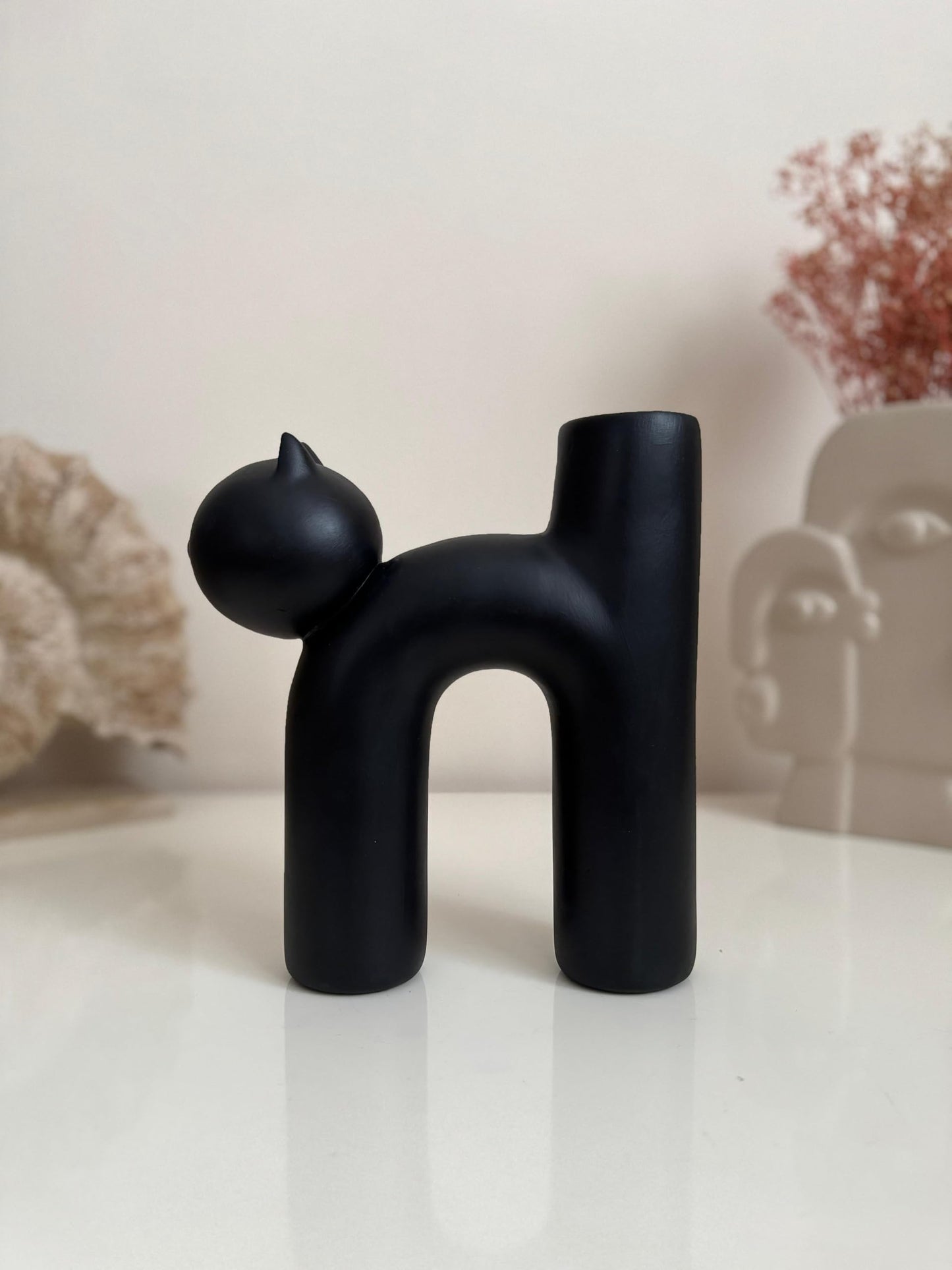 Süße Vase in Katzenform, Katzenvase für Blumen, Keramikvase, nordisches Kunstdekor, Geschenk für Zuhause, Geschenk für Katzenliebhaber, Keramik-Katzenvase, Katzenvase, Katzenförmige Vase, Blumenvase