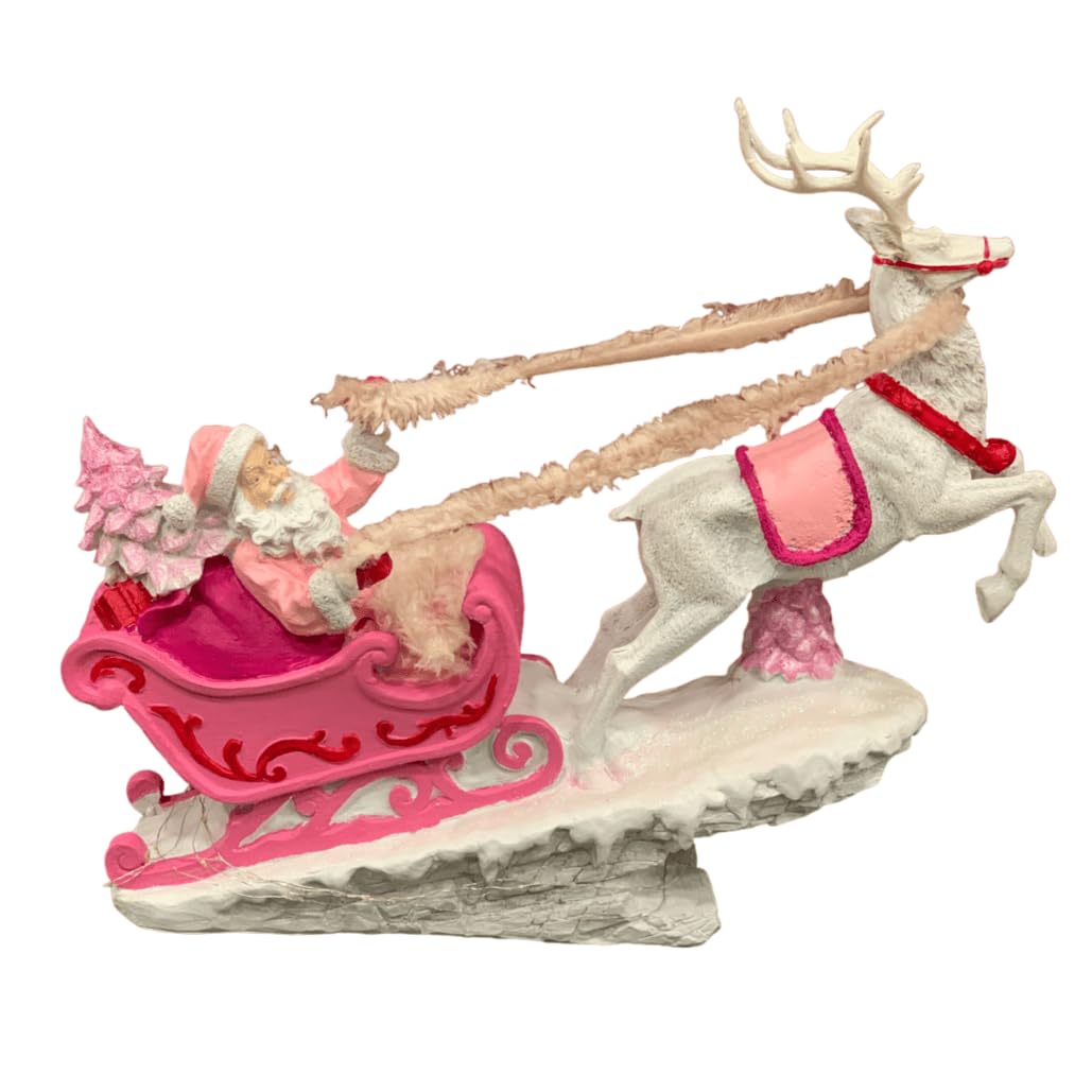 Santa Claus Reindeer Sleigh Figurine, Santa Sleigh Christmas, Santa Claus Figurine, Christmas Gift, Decorative Santa Reindeer Sleigh, Reindeer Sculpture, Reindeer Decor, Reindeer Statue