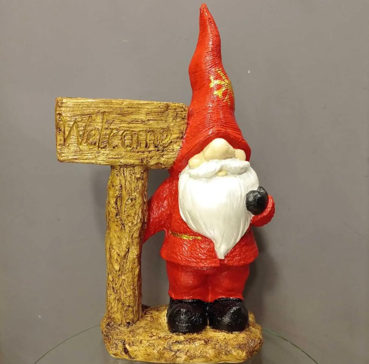 Large Garden Gnome Welcome Sign for Outdoor Decor, Garden Gnome Statue, Welcome Sign Gnome, Porch Welcome Gnome, Cute Gnome Statue