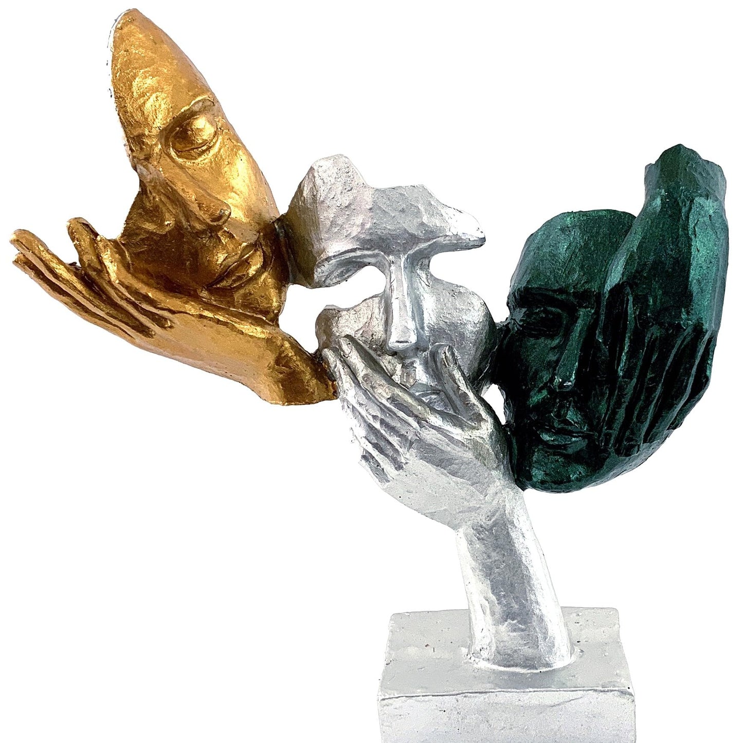Abstract Three Face On Hand Statue, Tabletop Art Decor, Modern Face Sculpture, Abstract Design Decor, Face Sculpture, Face Statue, Face Decor, Face Objects, Face Figurine