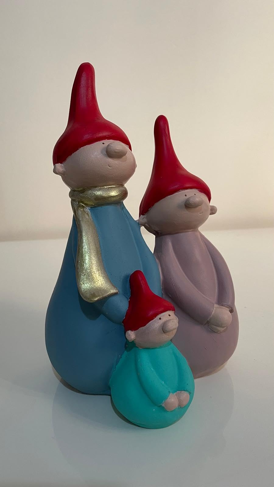 Christmas Gnome Family Figurine Set of 3, Holiday Elf Family, Seasonal Home Decor, Christmas Gift Idea, Holiday Accent Piece, Gnome Statue, Gnome Sculpture, Gnome Figurine