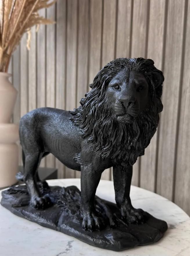 Majestic Lion Statue, Lion Figurine, Handmade Lion Sculpture for Shelf or Desk Display, Lion Statue Decor, Animal Sculpture Gift