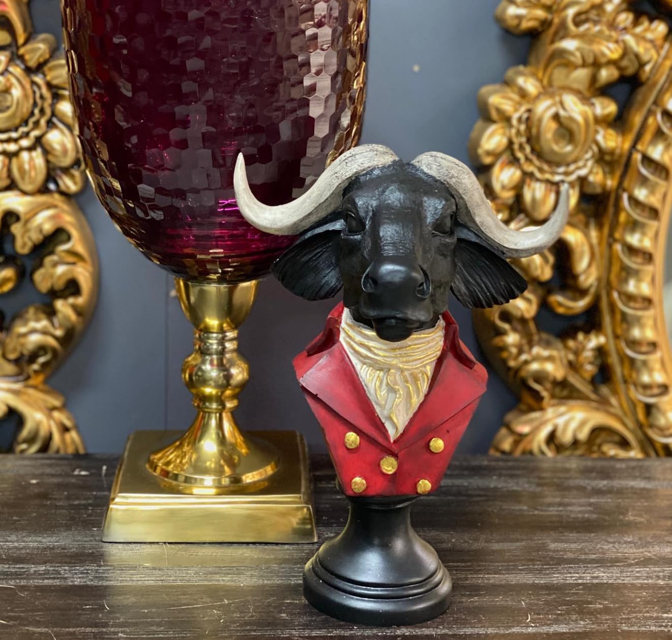 Buffalo Man Statue, Handmade Buffalo Sculpture, Buffalo Head Statue, Elegant Buffalo Head Sculpture, Buffalo Sculpture, Buffalo Man Decor, Buffalo Head Statue, Buffalo Head Sculpture