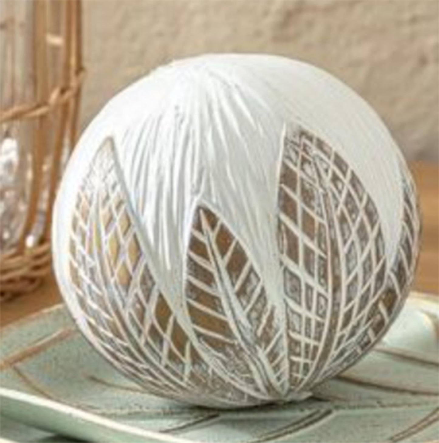 Decorative Textured Sphere, Round Accent Ball, Decorative Accent Ball, Modern Table Decor, Textured Sphere Decor, Geometric Art Ball