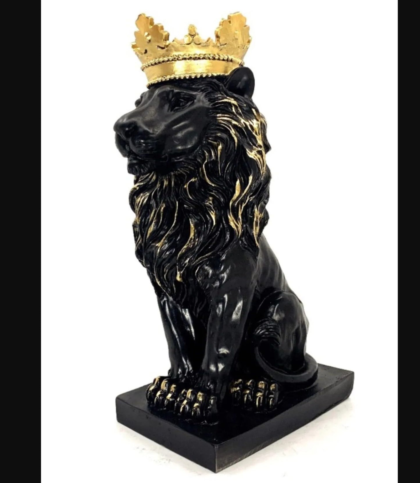 Regal Lion Statue With Crown, Crowned Lion Sculpture, Royal Jungle King Figurine, Royal Themed Home Decor, Lion Crown Figurine, Lion Crown Sculpture, Lion Crown Decor
