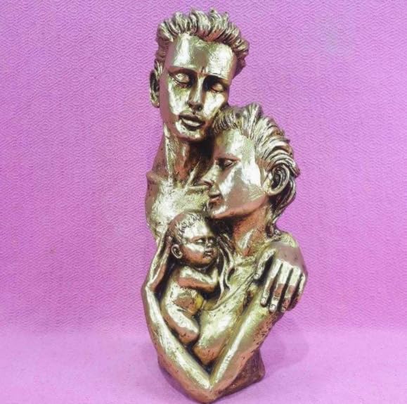 Modern Family Sculpture, Abstract Couple with Baby Statue, Family Love Statue, Couple with Baby Art, Polyester Family Statue, Family Decor