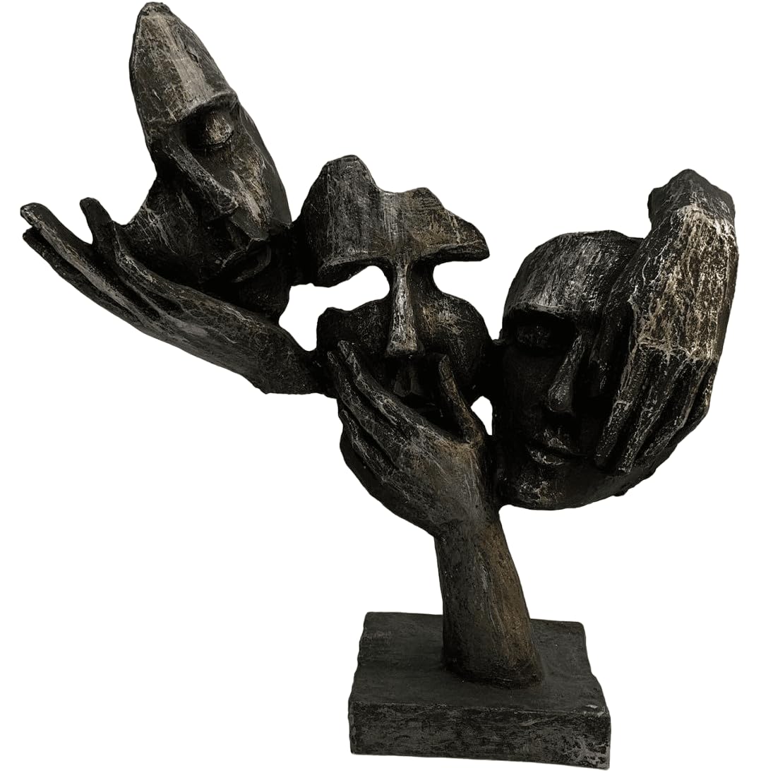 Abstract Three Face On Hand Statue, Tabletop Art Decor, Modern Face Sculpture, Abstract Design Decor, Face Sculpture, Face Statue, Face Decor, Face Objects, Face Figurine