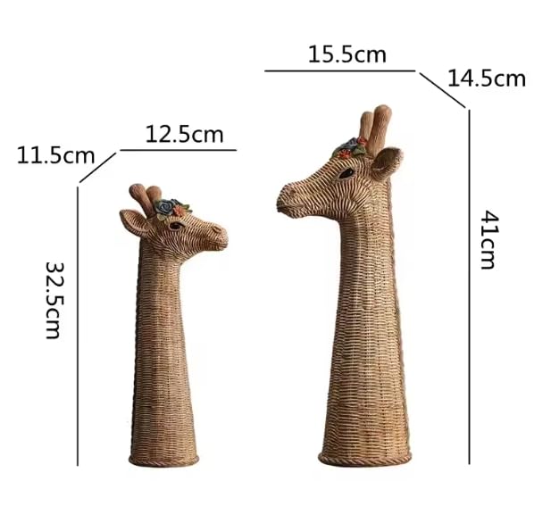 Handwoven Wicker Giraffe Decor Set, Giraffe Wicker Figurines, Giraffe Statue, Woven Giraffe Sculpture, Handmade Giraffe Decor, Giraffe Decor, Giraffe Figurine, Giraffe Sculpture