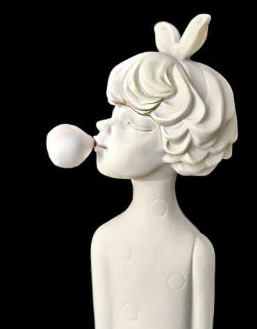 Modern Balloon Girl Statue, Cute Girl With Bow Head, Whimsical Girl Decor, Artistic Girl Statue, Girl Sculpture, Girl Statue, Girl Decor