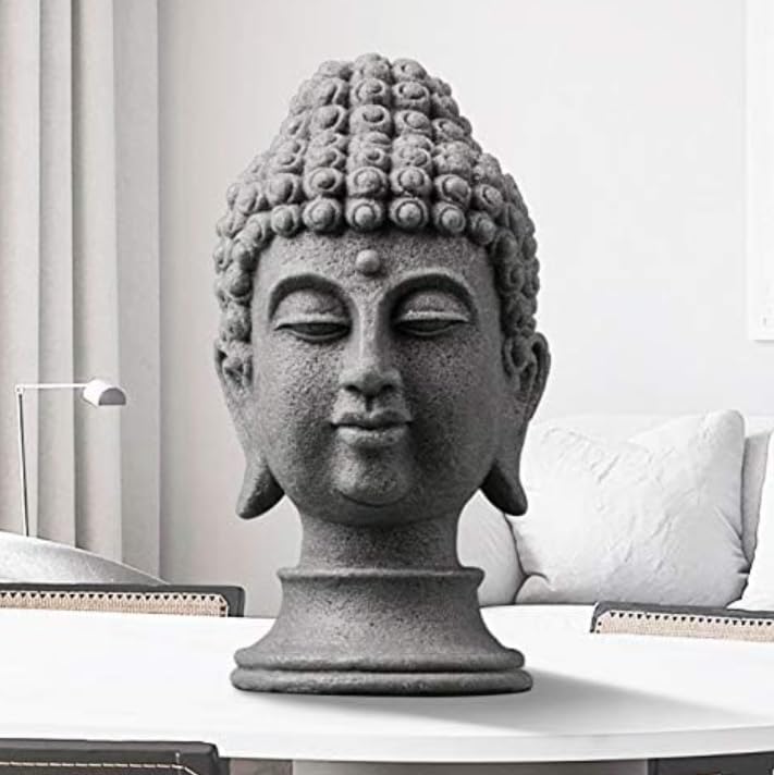 Buddha Head Statue, Buddha Bust, Feng Shui Statue, Buddha Face Sculpture, Buddha Face Decor, Zen Meditation Decor, Meditation Sculpture, Buddha Bust Decor, Buddha Bust Statue