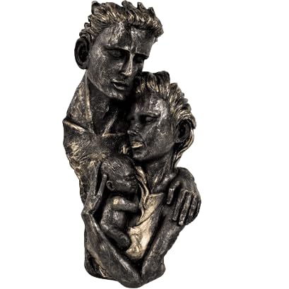 Modern Family Sculpture, Abstract Couple with Baby Statue, Family Love Statue, Couple with Baby Art, Polyester Family Statue, Family Decor