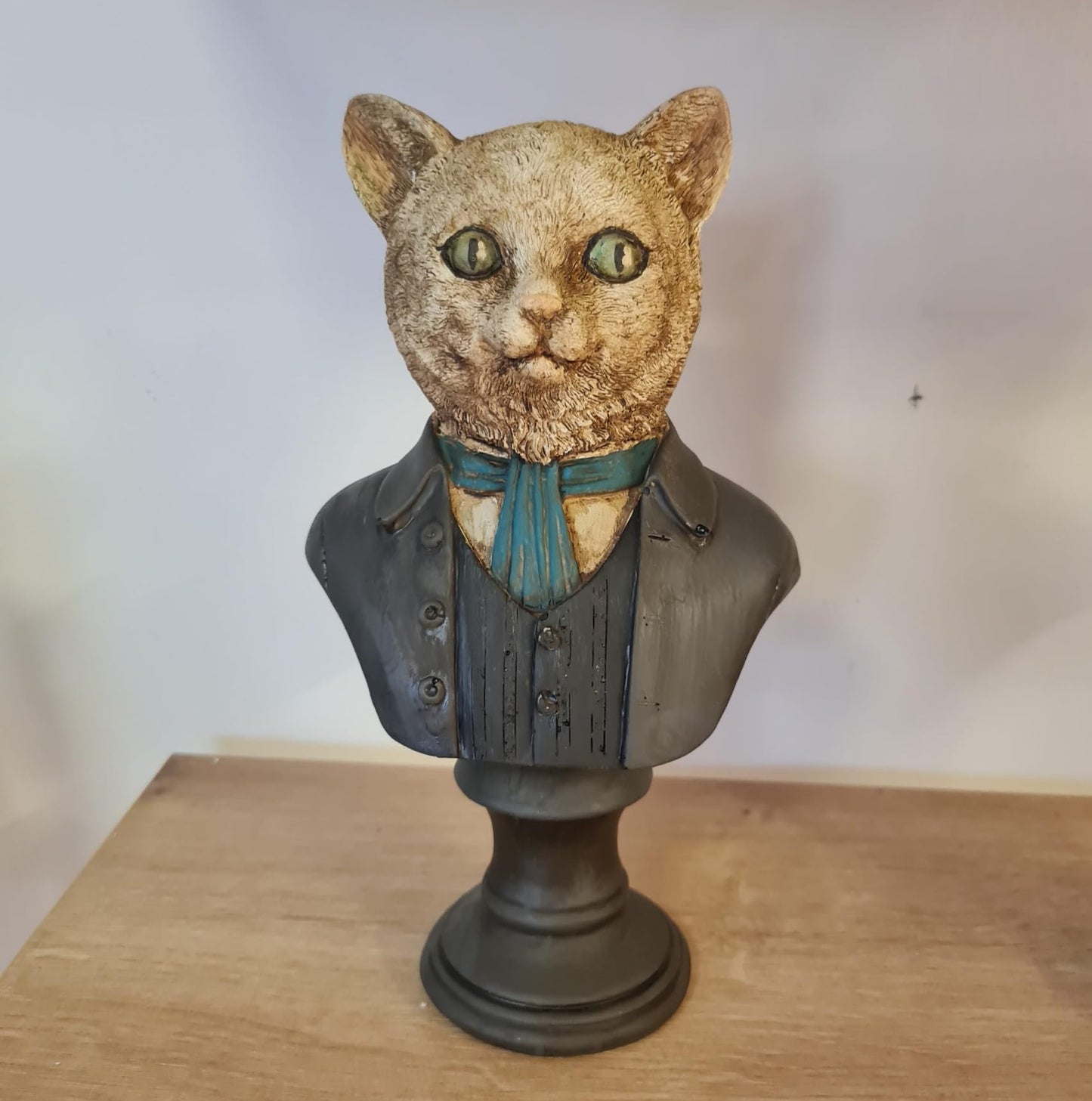 Tuxedo Katzenbüste Statue, Elegante Katzenskulptur, Elegante Katzenfigur mit Tuxedo, Gentleman Katzenbüste Statue, Tuxedo Katzenstatue, Katzenskulptur
