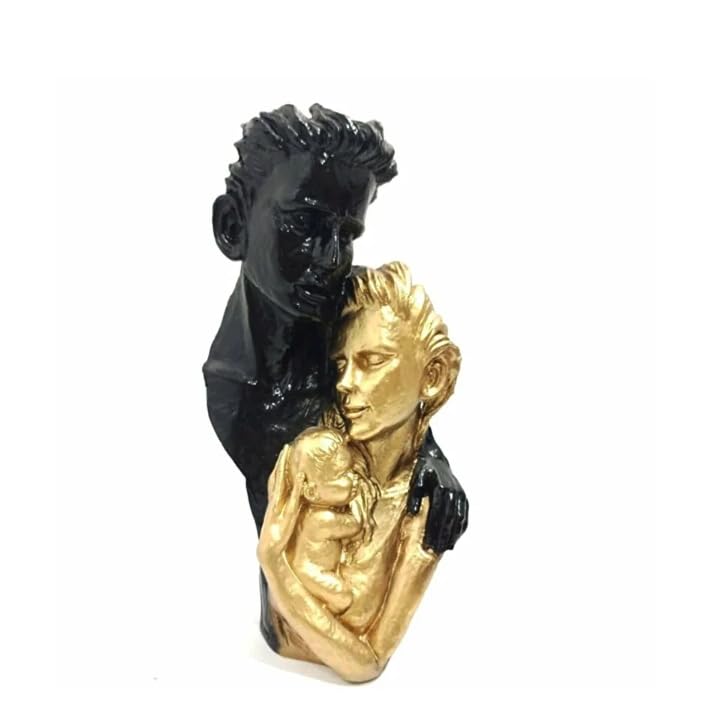 Modern Family Sculpture, Abstract Couple with Baby Statue, Family Love Statue, Couple with Baby Art, Polyester Family Statue, Family Decor