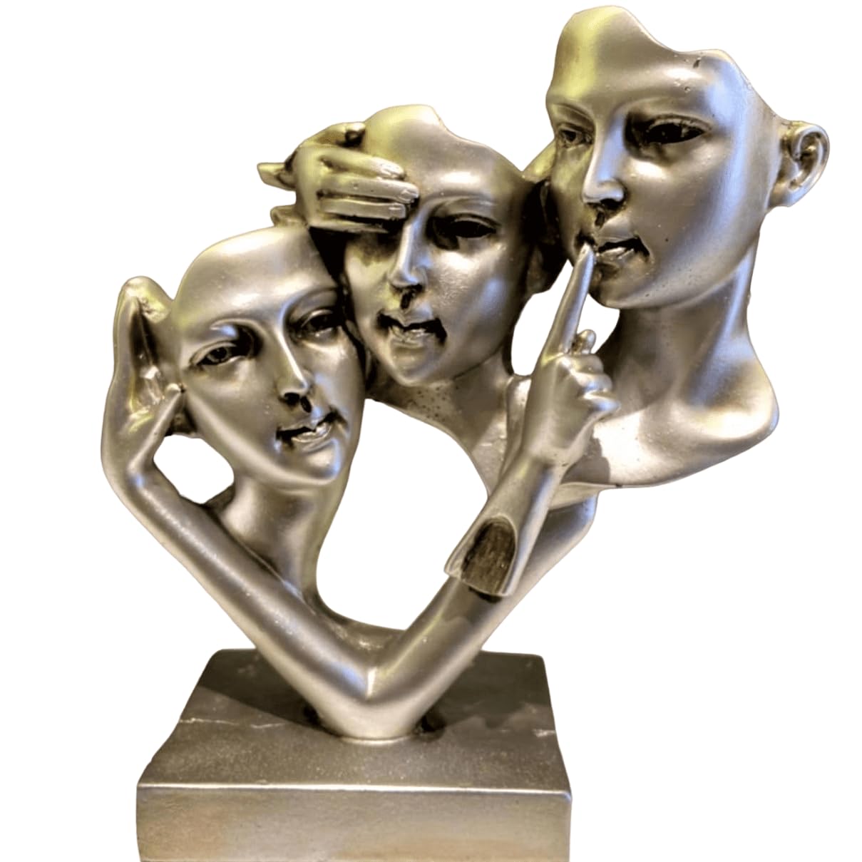 Three Faces Sculpture, Abstract Face Sculpture, Unique Table Decor, Three Faces Figurine, Minimalist Face Statue, Mysterious Face Sculpture, Three Faces Decor, Three Faces Statue
