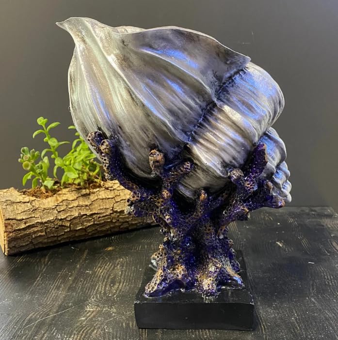 Seashell Vase with Coral Base, Seashell Flower Vase, Seashell Vase, Modern Coastal Shell Vase, Ocean Home Decor, Nautical Decor, Ocean Vase