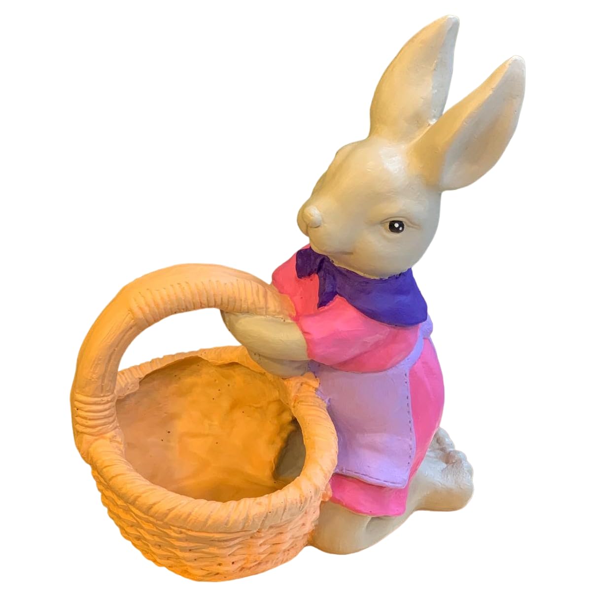 Cute Bunny Figurine with Basket, Rabbit Figurine with Basket, Easter Rabbit Sculpture, Easter Bunny Gift Idea, Easter Bunny Sculpture, Easter Bunny Figurine, Easter Rabbit Figurine