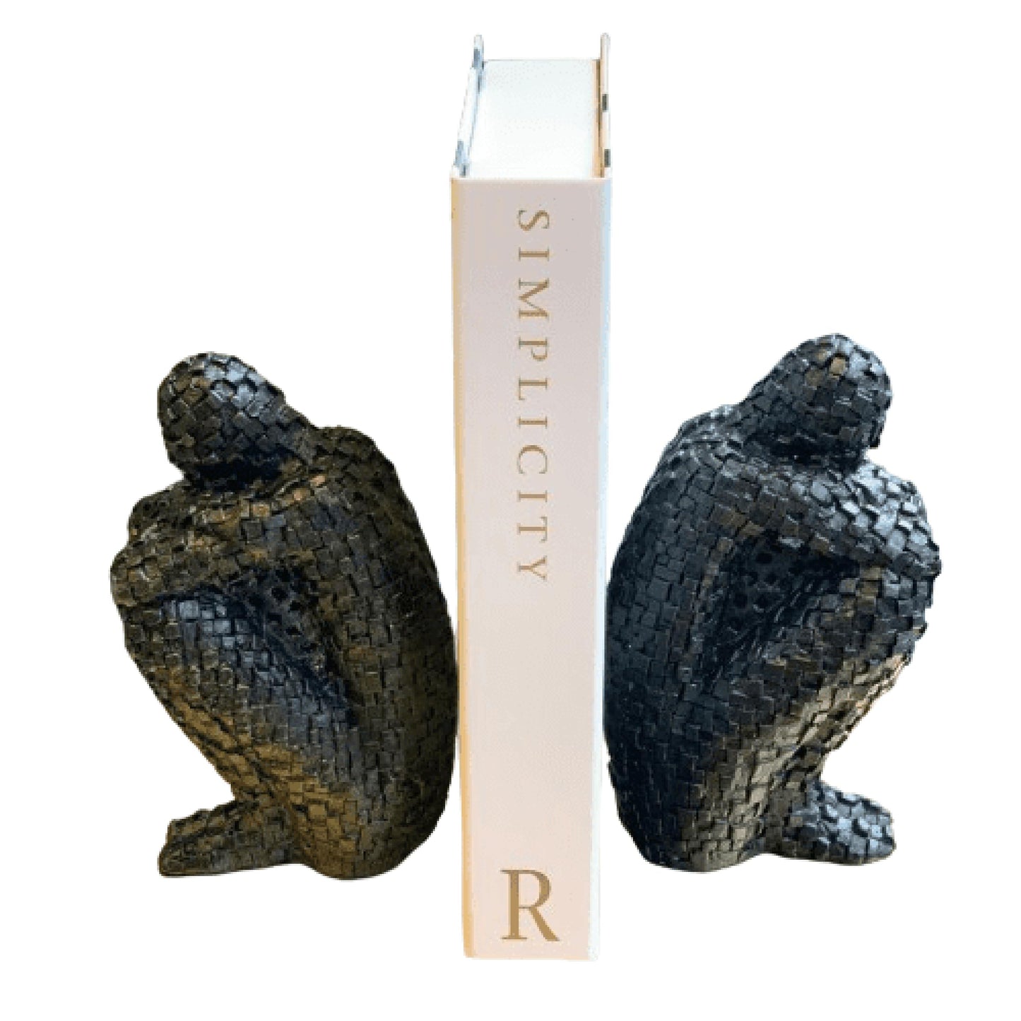 Artistic Bookends Set of 2, Modern Decorative Bookends, Polyester Bookends, Unique Bookends, Home Library Bookends, Thinker Bookends