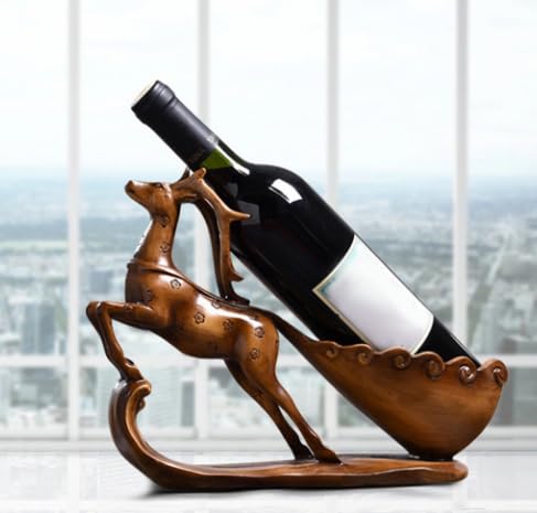 Elegant Deer Wine Rack Sculpture, Decorative Wine Rack with Deer Figure, Stylish Deer Wine Rack Statue, Stylish Animal Bar Decor,