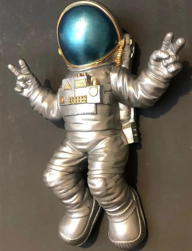 Astronaut Wall Sculpture, Space-themed Wall Decor, Astronaut Decor For Walls, Space Explorer Decorative Figurine, Astronaut Wall Figurine, Astronaut Wall Decor