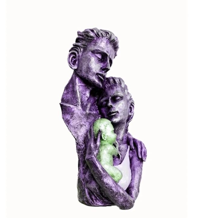 Modern Family Sculpture, Abstract Couple with Baby Statue, Family Love Statue, Couple with Baby Art, Polyester Family Statue, Family Decor