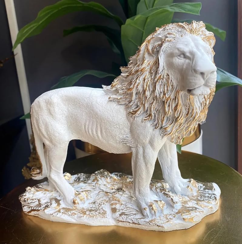 Majestic Lion Statue, Lion Figurine, Handmade Lion Sculpture for Shelf or Desk Display, Lion Statue Decor, Animal Sculpture Gift