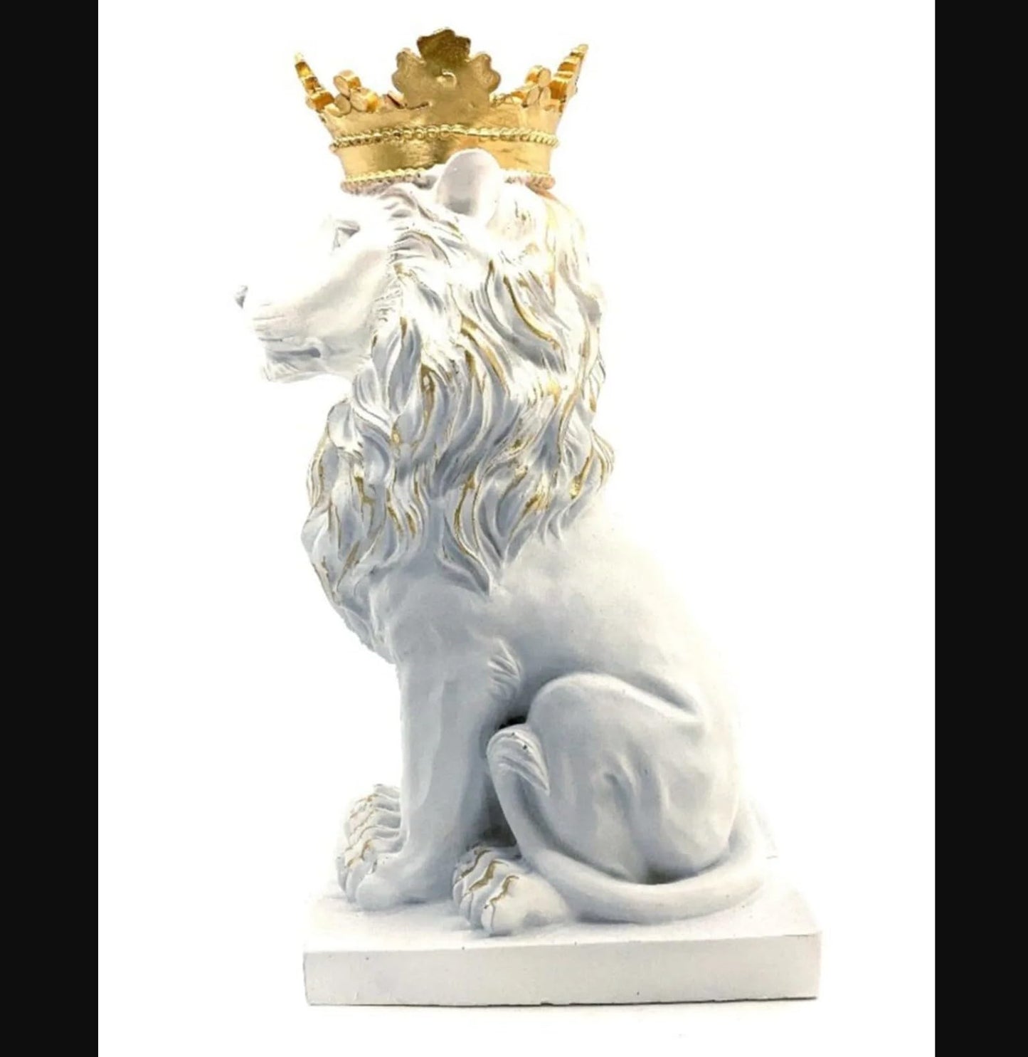 Regal Lion Statue With Crown, Crowned Lion Sculpture, Royal Jungle King Figurine, Royal Themed Home Decor, Lion Crown Figurine, Lion Crown Sculpture, Lion Crown Decor