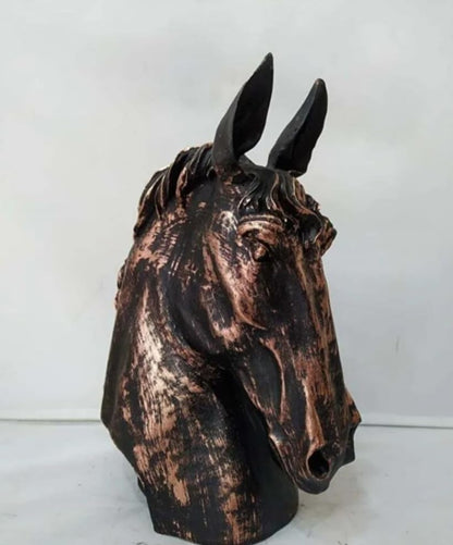 Handmade Horse Head Statue, Elegant Horse Figurine, Horse Head Statue, Horse Sculpture Art, Polyester Horse Statue, Elegant Horse Decor