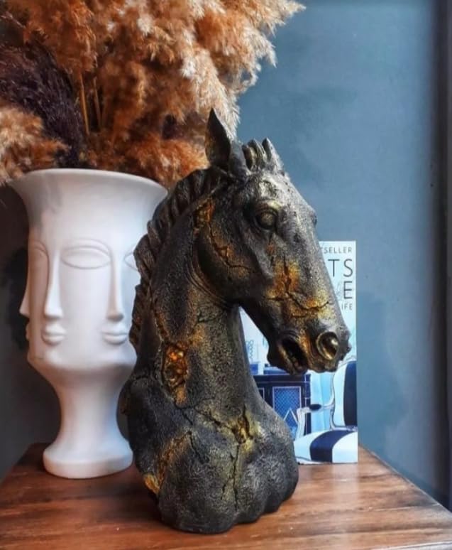 Elegant Horse Head Sculpture, Horse Head Statue, Horse Lover Gift Idea, Luxury Horse Figurine, Modern Equestrian Art, Horse Head Sculpture, Horse Head Decor, Horse Head Figurine