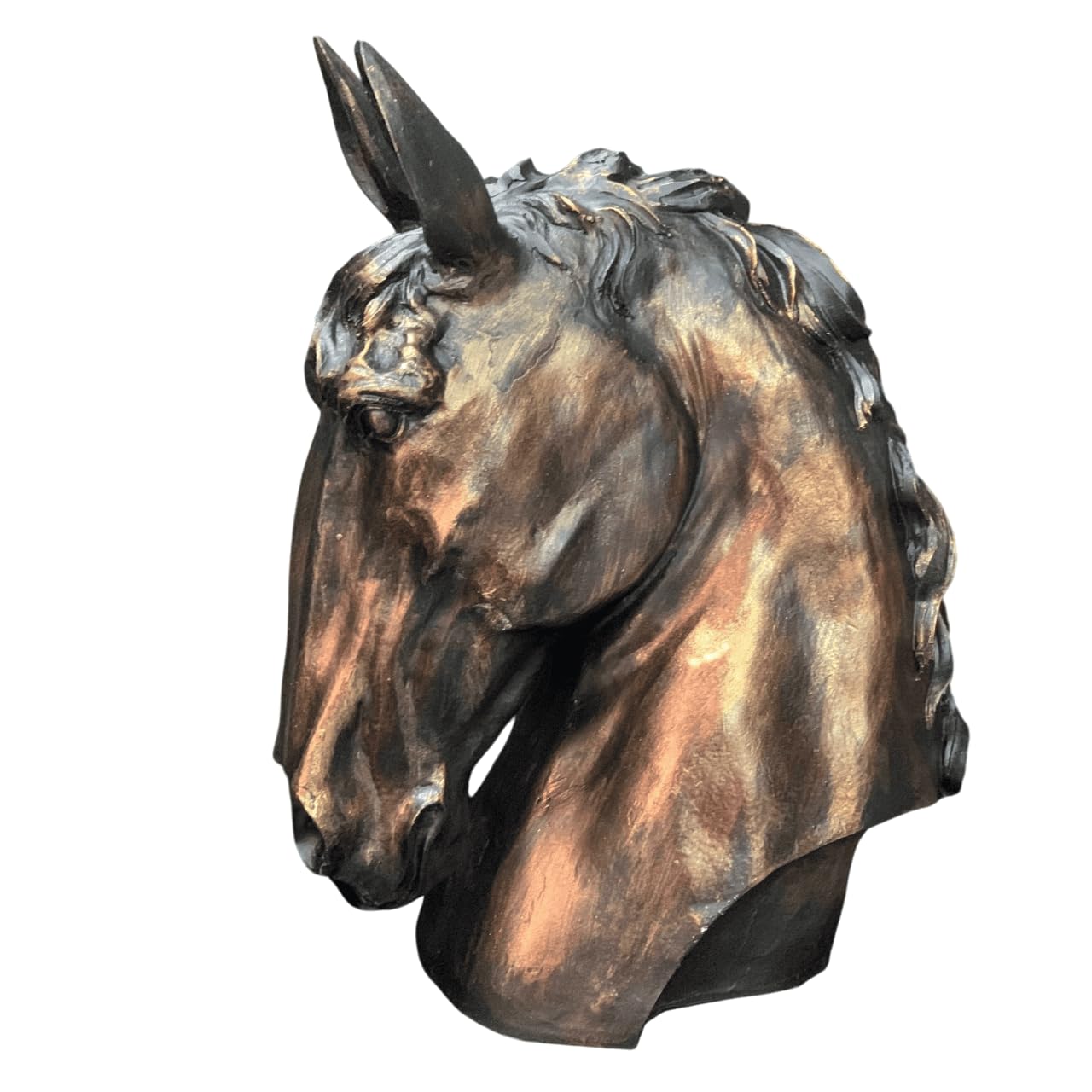 Handmade Horse Head Statue, Elegant Horse Figurine, Horse Head Statue, Horse Sculpture Art, Polyester Horse Statue, Elegant Horse Decor