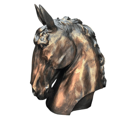 Handmade Horse Head Statue, Elegant Horse Figurine, Horse Head Statue, Horse Sculpture Art, Polyester Horse Statue, Elegant Horse Decor