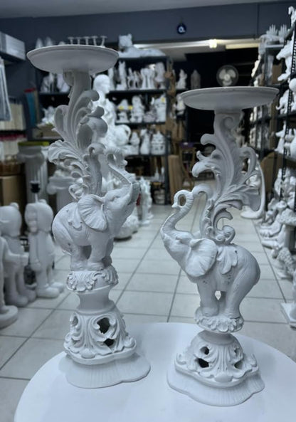 Elephant Candlestick Holder Set of 2, Elephant Candle Holder, Elephant Candlestick, Vintage Elephant Candlestick, Polyester Candle Holder